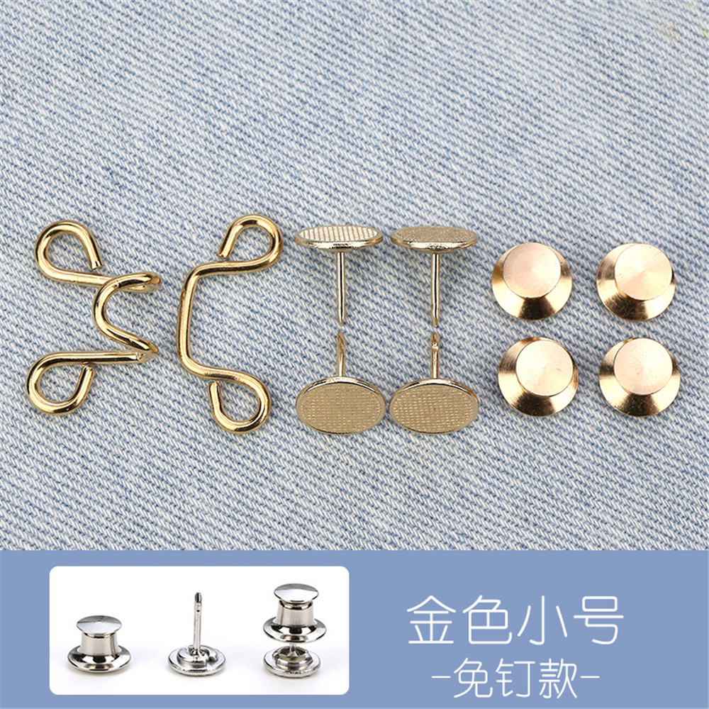 Metal Buttons for Removable Jeans Nail-free Style Buckle Jeans Waist Adjusting Artifact