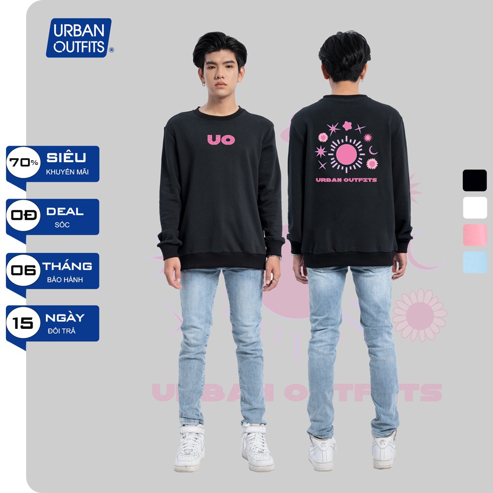 Áo Sweater Form Rộng Nữ Nam URBAN OUTFITS In Mặt Trời UO SWO33 Thun Cotton Nỉ 4 Chiều Local Brand
