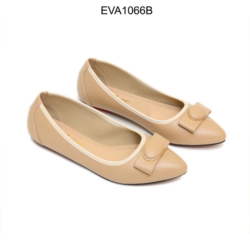 [Mã BMBAU50 giảm 7% tối đa 50K đơn 99K] Giày búp bê mũi tròn phối nơ Evashoes - Eva1066B