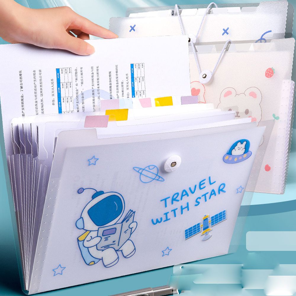 Tập đựng tài liệu khổ A4 thiết kế 8/12 ngăn làm từ nhựa PP trong suốt