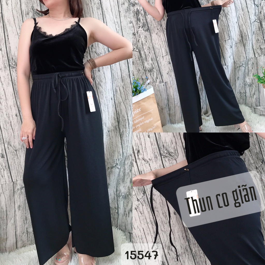 SALE Quần culottes BIGSIZE ống suông lưng thun 15547