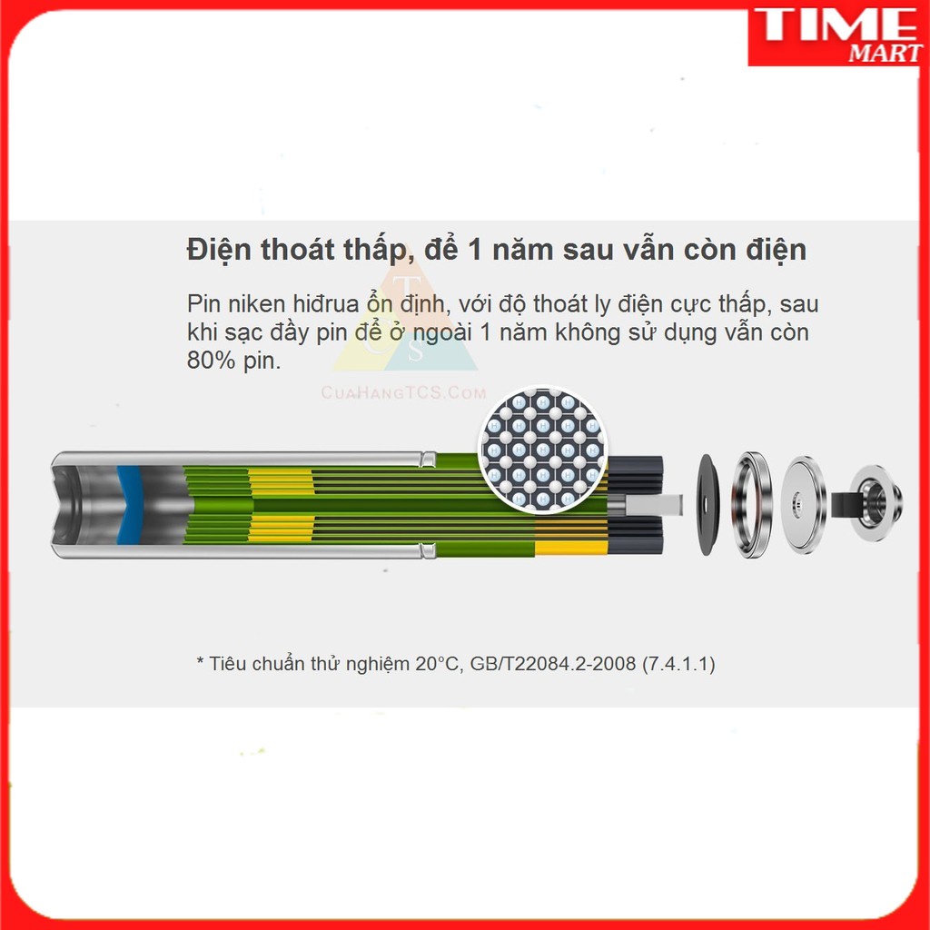 Pin AAA Xiaomi Zi7 sạc được nhiều lần chính hãng. Tuổi thọ cao