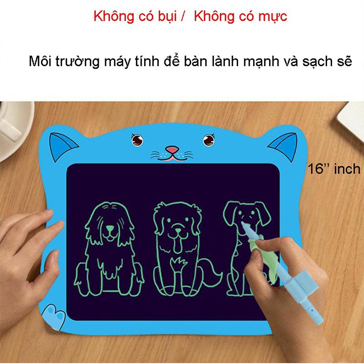 Loại to 16 inch] Bảng viết thông minh LCD tự xóa cho bé tập vẽ, viết sáng tạo