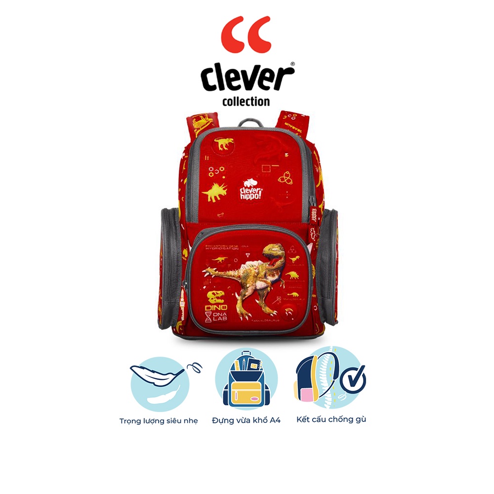 Balo CLEVER HIPPO Fancy - Khủng Long Chúa Tể Đỏ BD1107