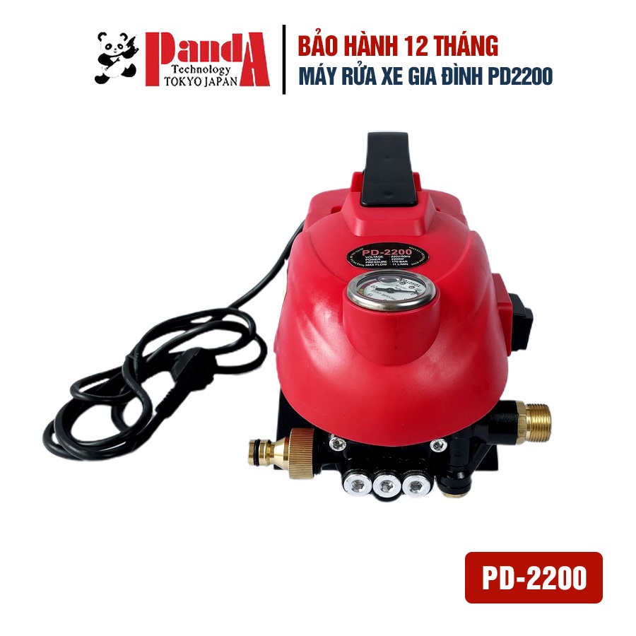 Máy rửa xe Panda PD2200, Công suất 2200W, Dùng cho gia đình, Đầy đủ phụ kiện