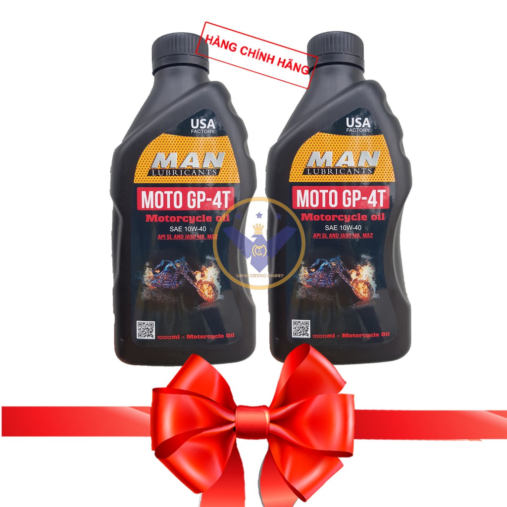 COMBO 2 Dầu nhớt xe máy cao cấp tổng hợp MAN Moto GP 4T 10W-40 1L