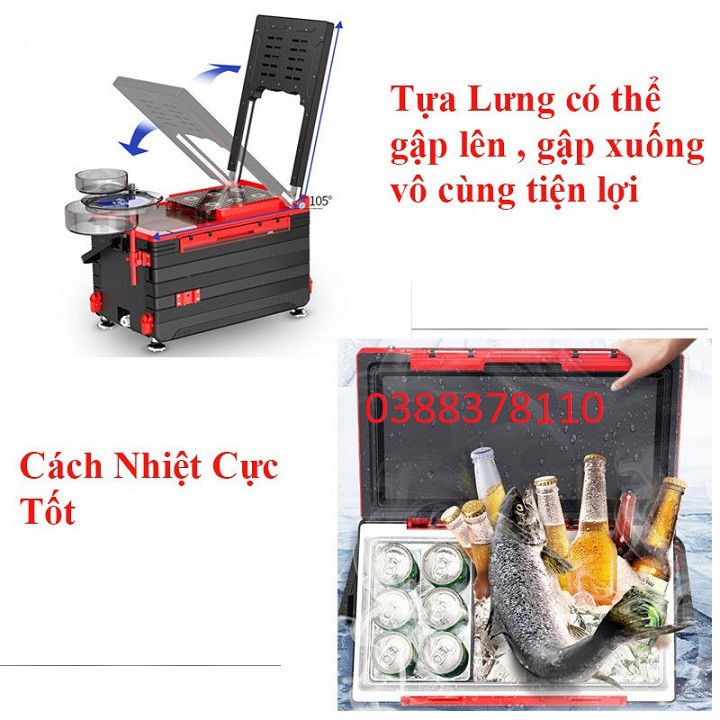 Thùng Câu Đài J9 - 32L, Chuyên Câu Cá Địa Hình