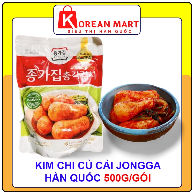 Kimchi củ cải hàng nội địa số 1 Hàn Quốc Jongga gói 500g
