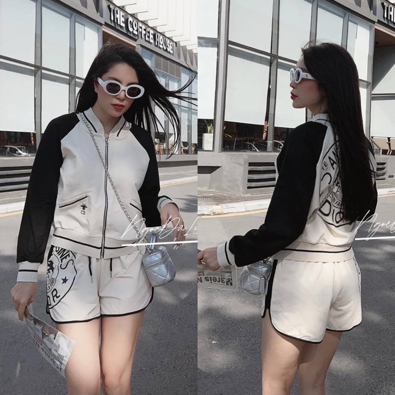 SET ÁO BOMBER DÂY KÉO KÈM SHORT