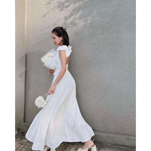 Đầm maxi tay cánh tiên hở lưng 3M (có bigsize)