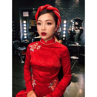 Mấn xoắn vải gấm viền ngọc