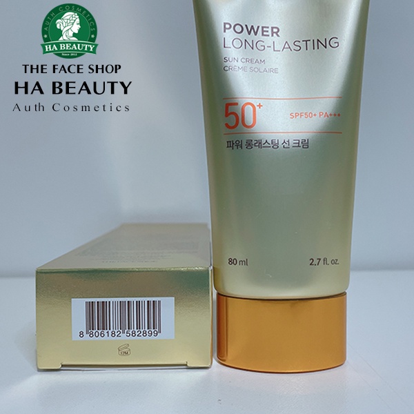 Kem chống nắng trang điểm dưỡng da chống nước lâu trôi The Face Shop Natural Sun Eco Power Long Lasting SPF50+PA+++ 80ml