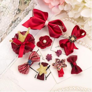 Bộ Phụ Kiện 10 Món Nơ, Cài, Kẹp Tóc Cho Bé Gái Jewelry (màu ngẫu nhiên)