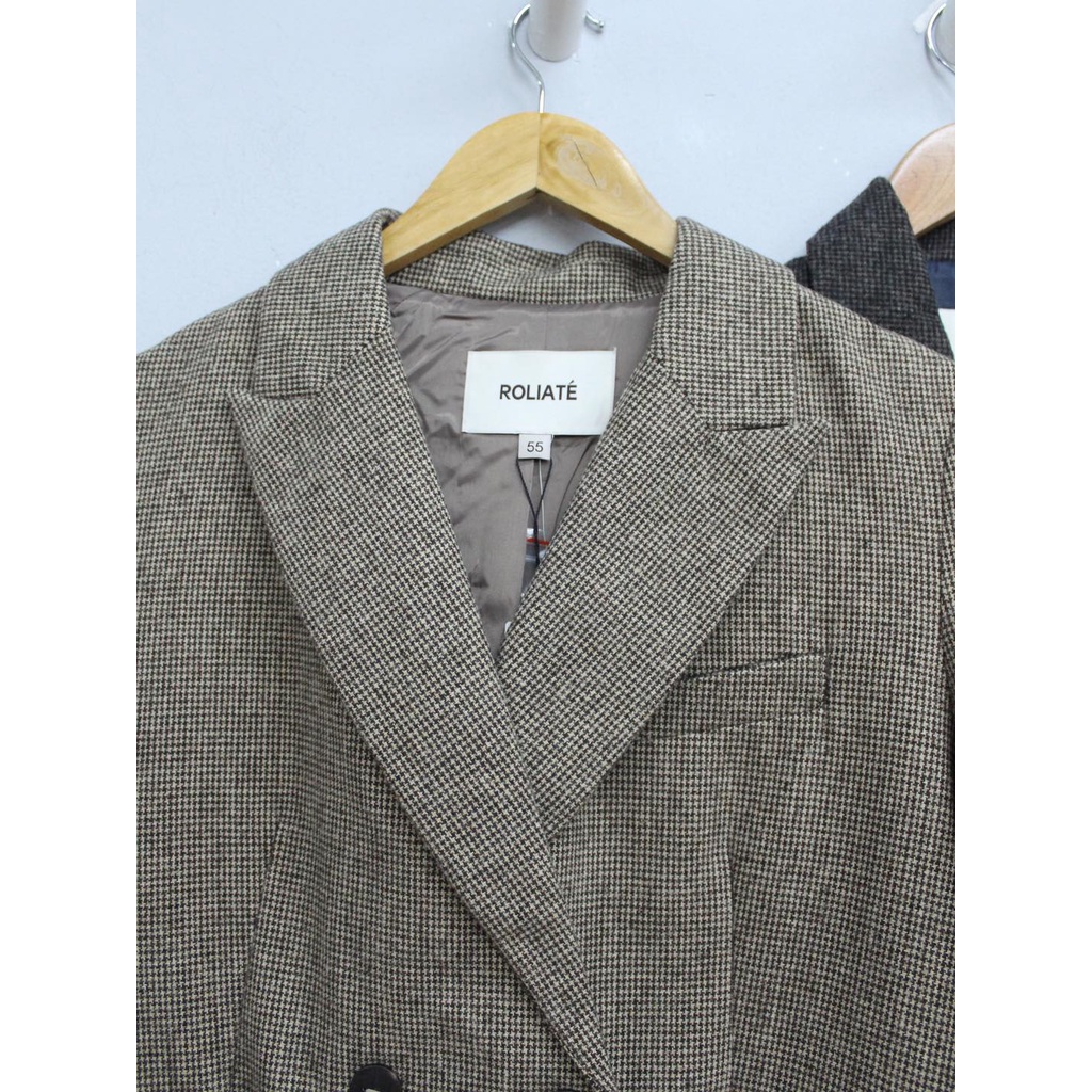 Q9265 - Áo khoác vest Roliate túi, 4 nút trước, phối caro | BigBuy360 - bigbuy360.vn