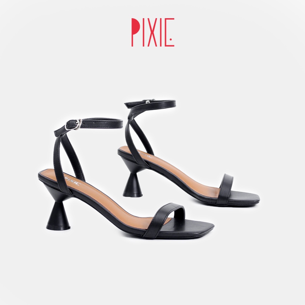 Giày Sandal Cao Gót 5cm Đế Tròn Đồng Hồ Cát Pixie X471