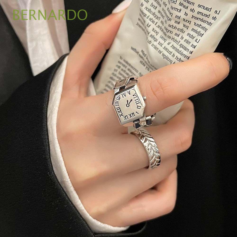 Nhẫn Đồng Hồ BERNARDO Phong Cách Retro Thời Trang Dành Cho Nữ|Nhẫn Đồng Hồ Bằng Kim Loại Màu Sắc Phong Cách Hàn Quốc