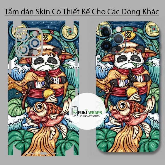 Tấm dán Skin Mặt Sau GấuTrúc FULL VIỀN Dành Cho 13prm , 12prm , 11prm , x, xsm , ip11 , ip12 , ip13 - FukiShop