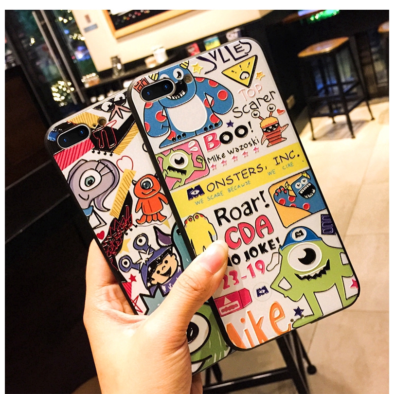 Casing TPU Oppo A95 4G A16 A74 4G A74 5G A54 A15S A15 A53 A32 A93 A94 A73 A5 A9 2020 A91 A31 A92 A52 A12 A3S A12E A5S A7 A11K A71 A83 A57 A37 A1K K3 Embossed Monster Fashion Personality Anti-fall Mobile Phone Case
