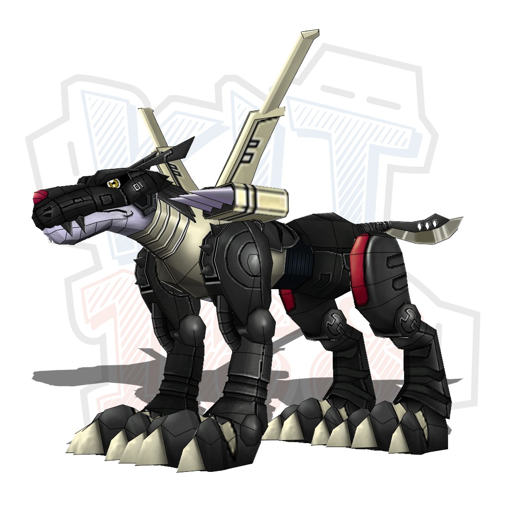 Mô hình giấy Anime Robot Digimon MetalGarurumon Black