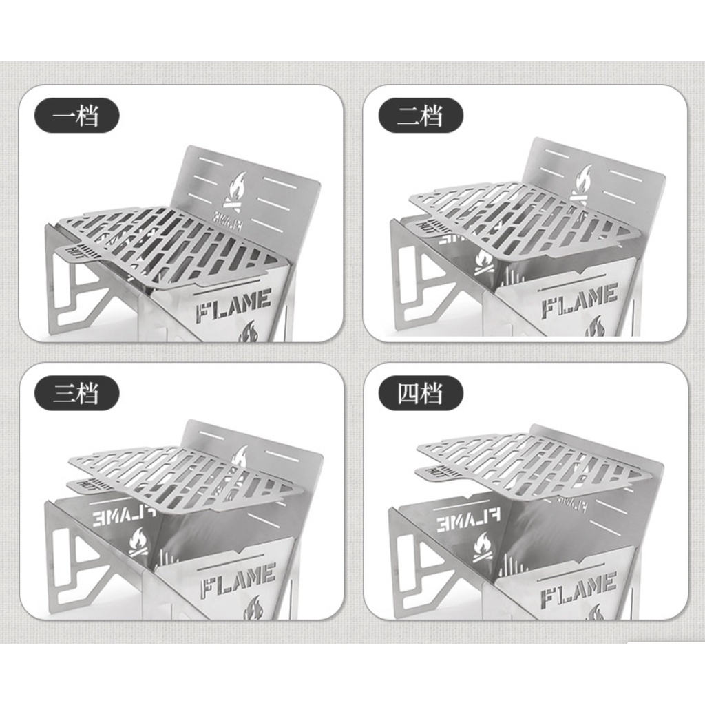 Lò Nướng Siêu Nhẹ Đa Năng Bằng Thép Không Gỉ Có Thể Tháo Rời Tiện Dụng Khi Đi Cắm Trại