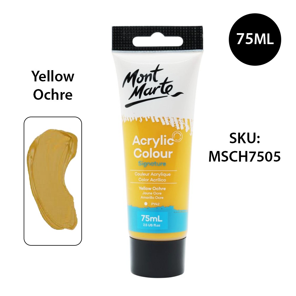 Màu Acrylic Mont Marte 75ml - Yellow Ochre - Acrylic Colour Paint Signature 75ml (2.54oz) - MSCH7505