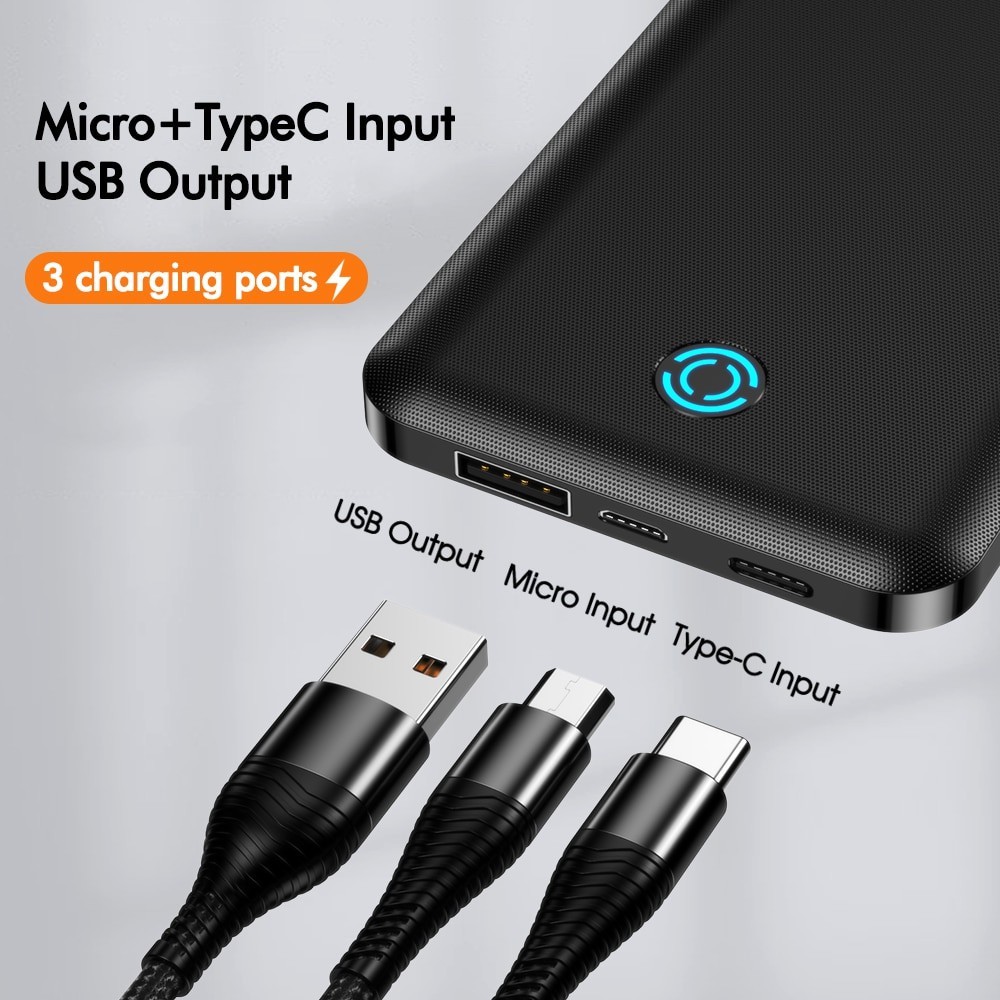 Sạc Dự Phòng Rock USB Type C Dung Lượng 10000mAh Cho iphone Xiaomi Mi 9 Có Thể Mua Kèm Cáp