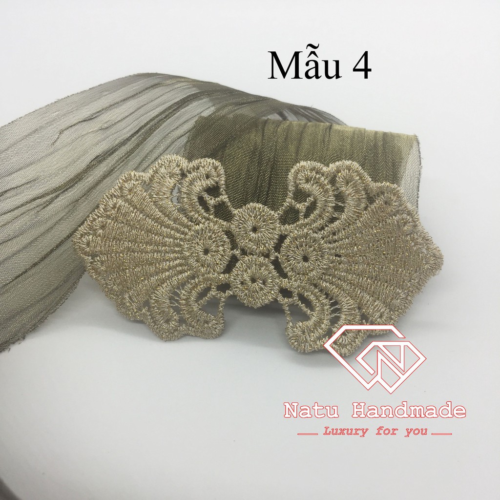 - Nguyên liệu làm hoa cài áo, kẹp tóc nơ - Mảnh ren hoa nhiều mẫu- gói 2c loại đẹp