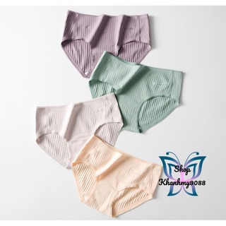 Combo 10 quần lót nữ cotton gân tăm viền ren in nổi có chọn màu chọn size lớn CBQL07