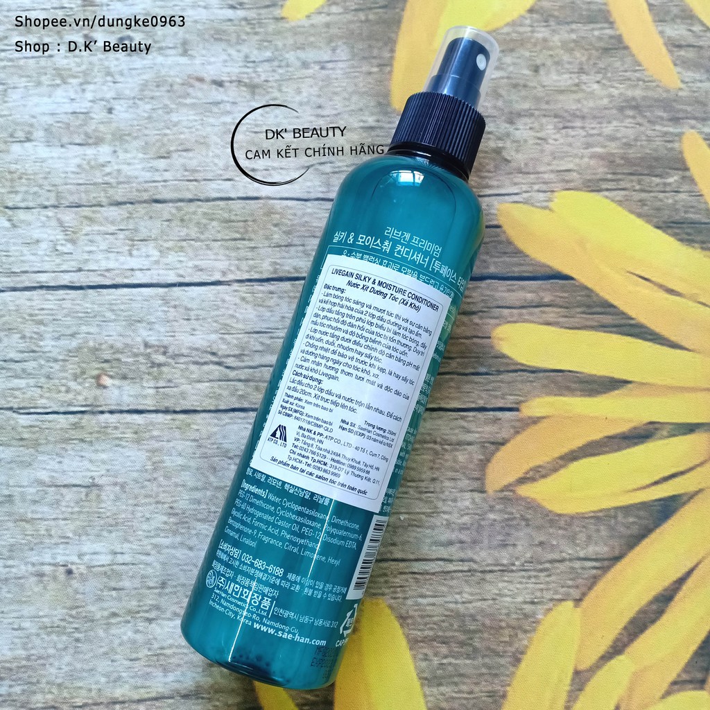 💚Xịt Livegain Dưỡng Tóc(Xả Khô) Làm Bóng Tóc Và Mượt Tức Thì 250ml | BigBuy360 - bigbuy360.vn