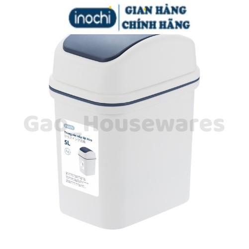 [FreeShip] Thùng rác nắp lật (có lõi) cao cấp inochi, kháng khuẩn khử mùi, ngăn mùi hôi - Giao màu ngẫu nhiên