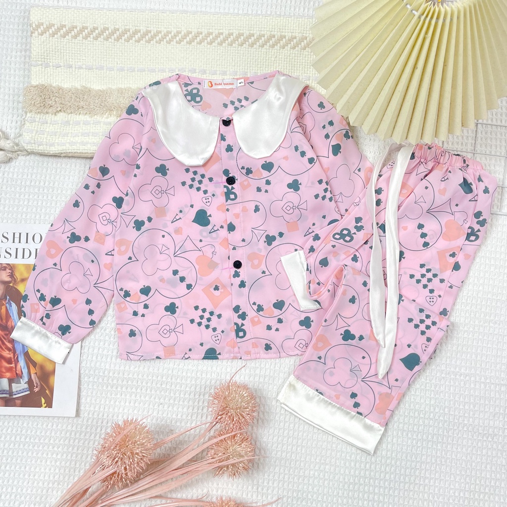 Bộ Ngủ Pijama Lụa Mango In Hình Dành Cho Bé Gái - BPN29