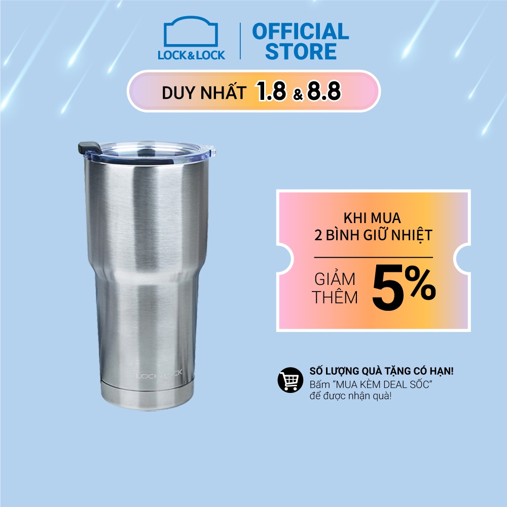 Bình giữ nhiệt Lock&Lock Swing Tumbler 470ml Màu bạc [LHC4136SLV]
