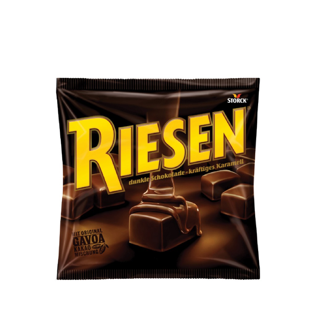 Kẹo Sô-cô-la đen nhân mềm chewy toffee hiệu Riesen 105g