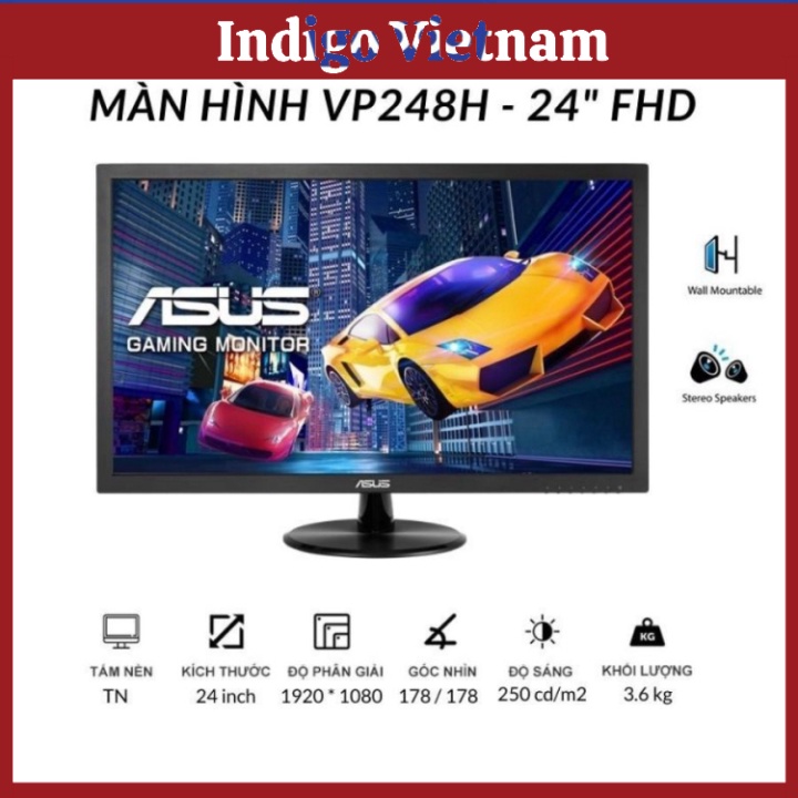 Màn hình máy tính ASUS VP248H Gaming Monitor/ 24 inch FHD/ 75Hz/ 3Yrs - Bảo hành chính hãng 36 tháng | INDIGO VIETNAM