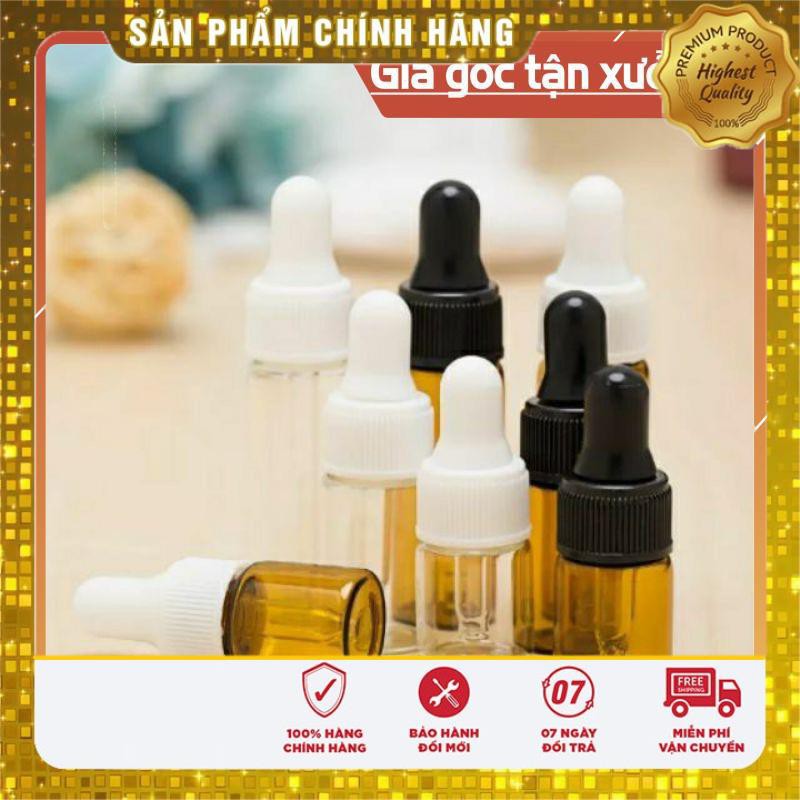 [Sỉ 2.3k] Lọ chiết tinh dầu thủy tinh mỏng 2ml/3ml/5ml khoen đen / lọ chiết mỹ phẩm