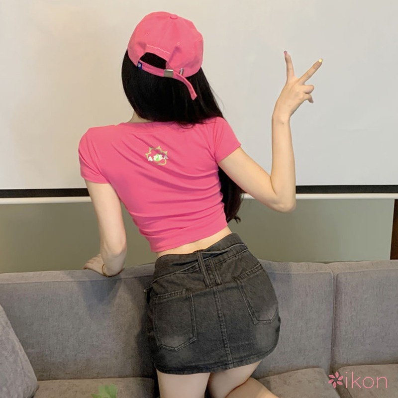 Áo Thun Cổ Tròn In Họa Tiết Hoạt Hình Xinh Xắn Dành Cho Nữ