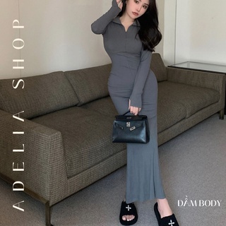 Đầm Váy Len Body DL2 2 Màu Xám Đen Dáng Ôm Đuôi Cá Sang Chảnh Chất Hàng Quảng Châu 2022