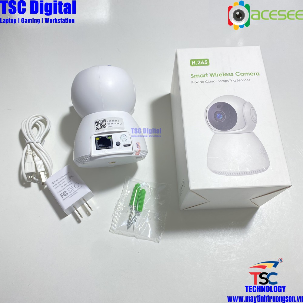 Camera IP wifi 2.0MP ACESEE AC01 | Kèm Thẻ Lưu Trữ 128Gb Quay 355° Đàm Thoại 2 Chiều