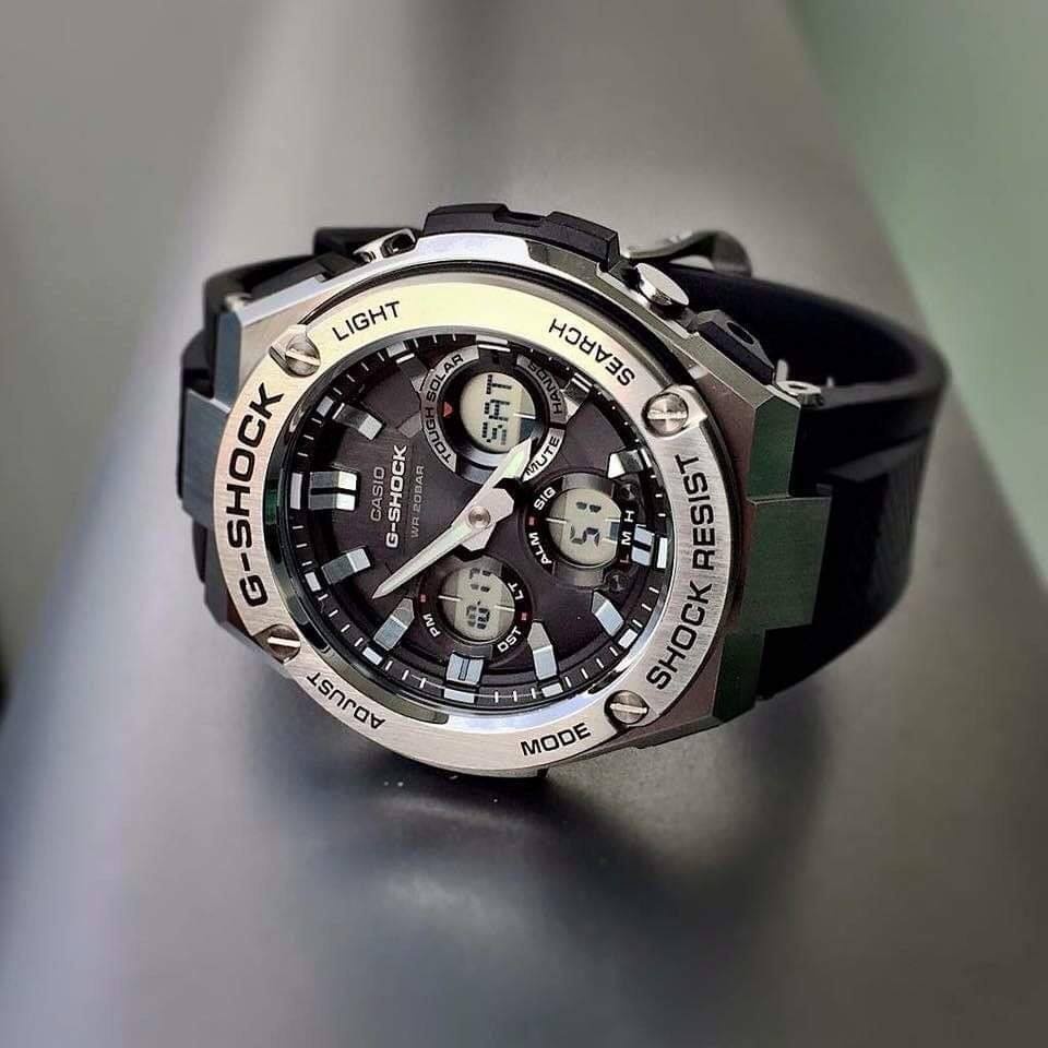 Đồng Hồ Nam Dây Nhựa Casio G-Shock GST-S110-1A Chính Hãng - GST-S110-1ADR Pin Năng Lượng Mặt Trời