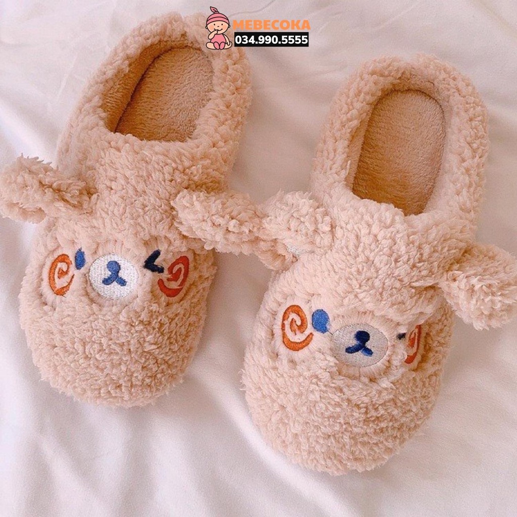 Dép bông Gấu Xinh Xắn đi trong nhà, đi chơi ấm áp dễ thương HÀNG CAO CẤP