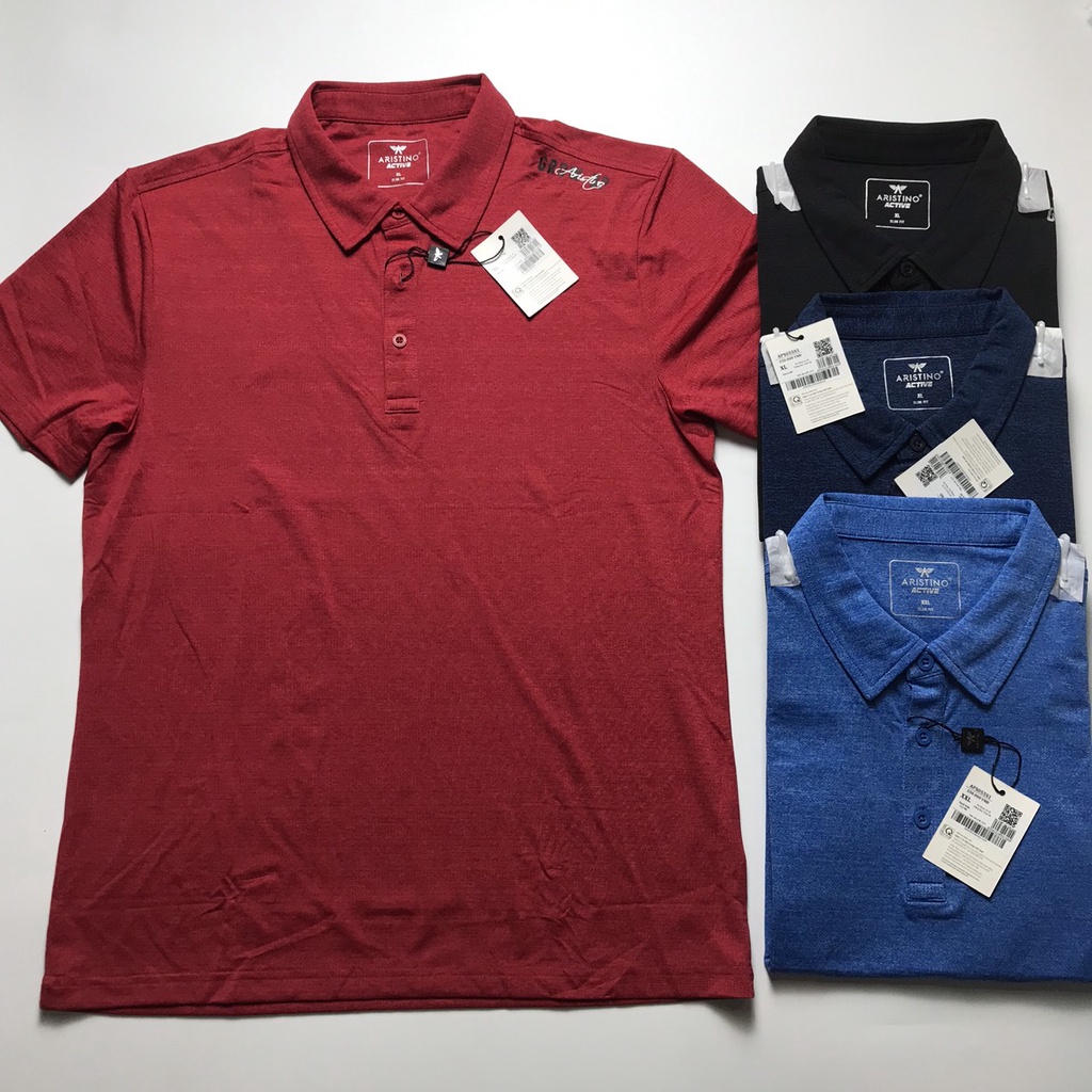 Áo polo ARISTINO APS055S1 vải lạnh mềm mịn không nhăn nhàu, không bai, form slim