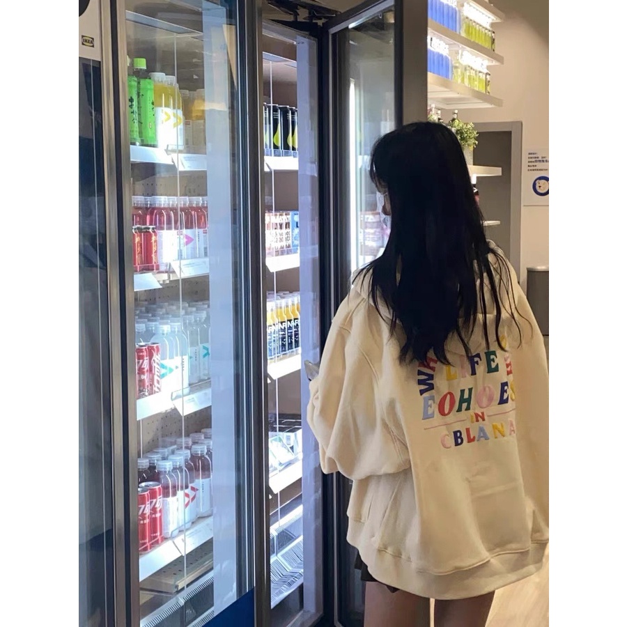 (CÓ SẴN) Áo khoác nỉ lót bông có mũ trùm đầu và khóa kéo freesize
