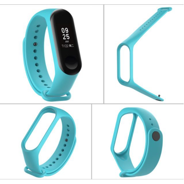 [Chất Lượng Cao] Dây Đeo Cao Su Thay Thế Cho Xiaomi Miband 3 Miband 4 nhiều màu