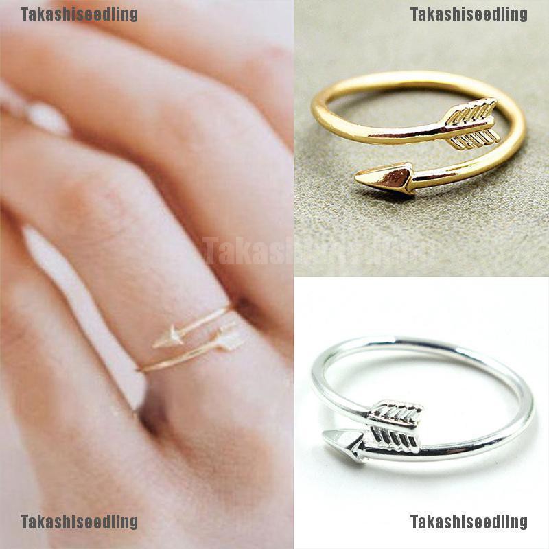 Nhẫn Hở Hình Mũi Tên Màu Vàng / Bạc Thời Trang Cho Nữ