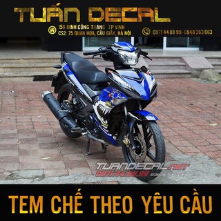 Tem Trùm Exciter 150 cá mập xanh đen - Nhận thiết kế theo yêu cầu của từng khách hàng
