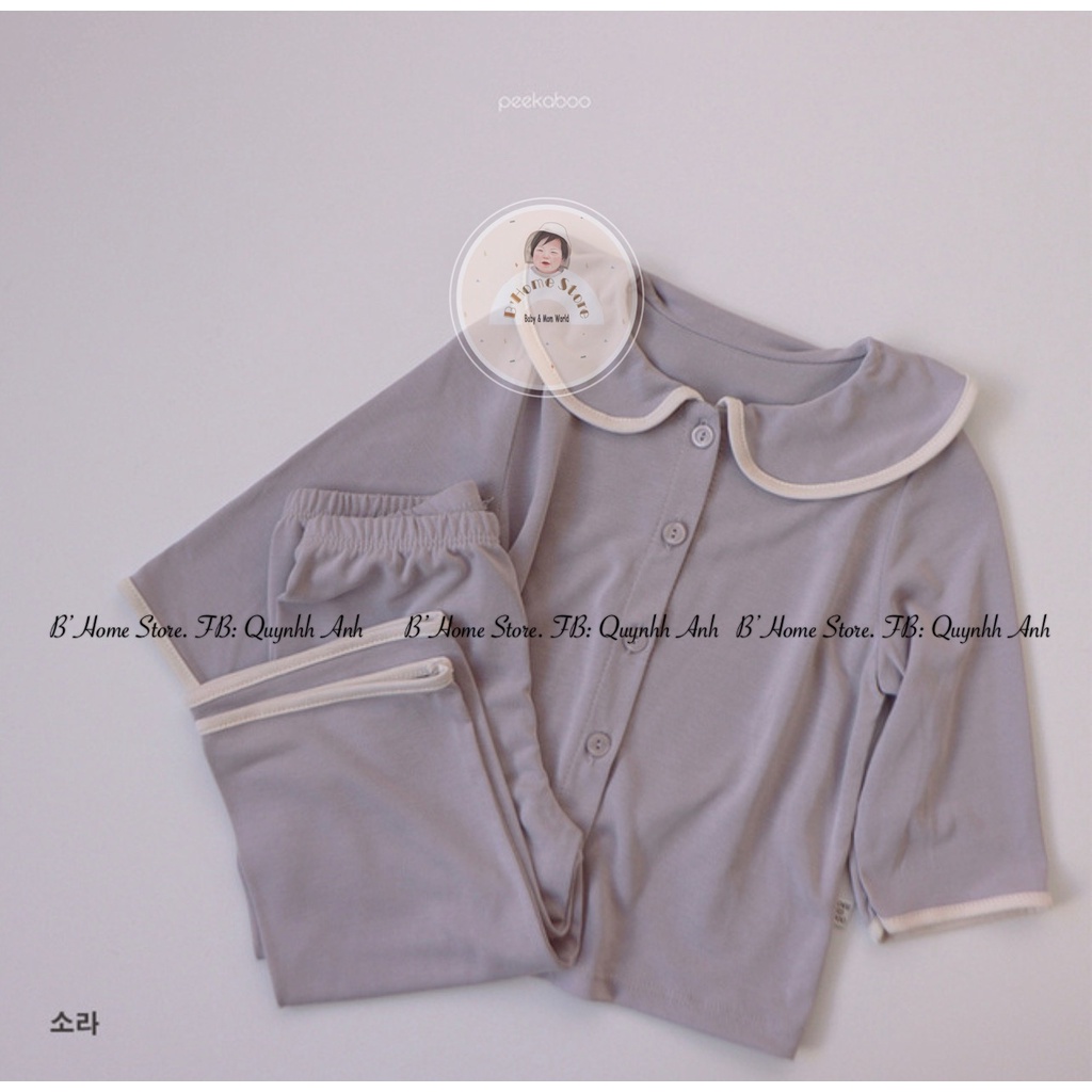 BST Bonju Pyjama Peekaboo Hàn Quốc Chất Liệu Cotton Trơn Siêu Mềm Mại Xuân Hè 2022 Cho Bé