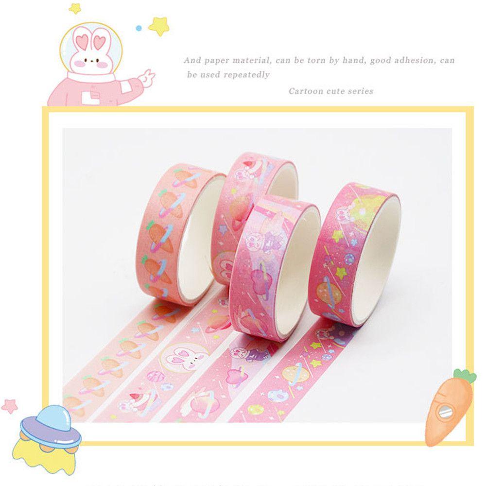 Set 4 Cuộn Băng Dính Washi Trang Trí Sổ Lưu Niệm Dễ Thương Dành Cho Học Sinh