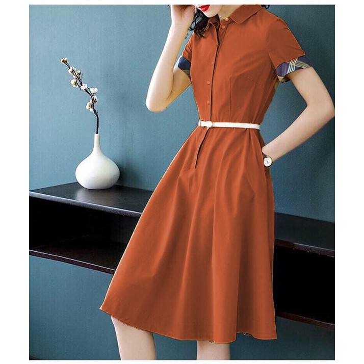 Đầm Váy Nữ Sơ Mi Xòe Thắt Lưng - QA0045 | BigBuy360 - bigbuy360.vn