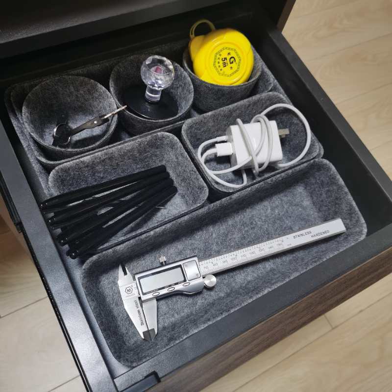 Bộ 8 khay đựng đồ JUJIAJIA bằng vải nỉ bỏ trong ngăn kéo phân loại gọn gàng cho văn phòng/nhà tắm/nhà bếp trong nhà