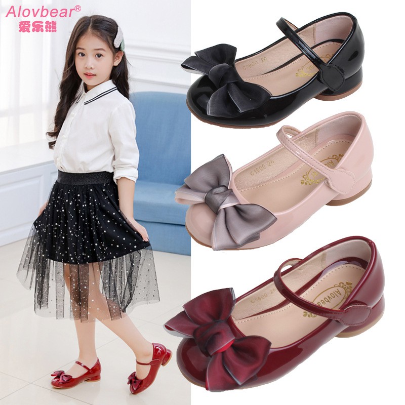 NEW Giày Cao Gót Đính Nơ Thời Trang Cho Bé Gái